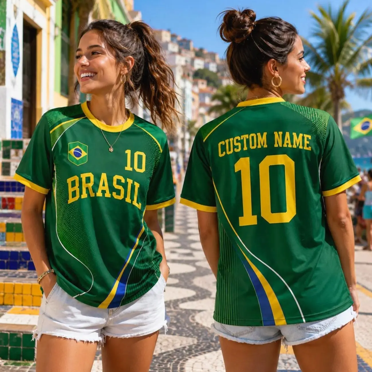 Personalized Brazil Soccer Jersey, Custom Name Number Brazil Jersey Adult Youth, Moroccan Football Shirt Fan Gift, Brazil Jersey Gift