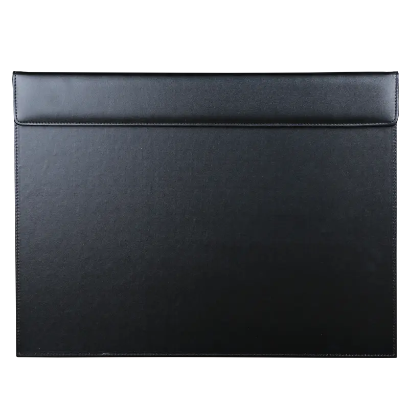 KINGFOM Ultra-Smooth PU Leather Desk Pad & Mat Office Desk Drawing & Writing Board A3 A4 File Paper Clip Table Protector Mat on Top Large 24''x18'' (Black)