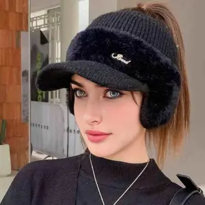 Women's Adjustable Hat with Straps - Autumn-Winter Warm, Breathable, Minimalist Street Baseball Cap for Students & Outdoor Casual Daily Wear, Straps Hats