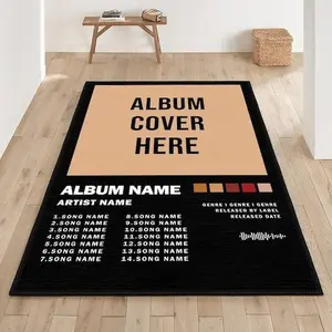 Custom Album Cover Rug, Personalized Music Gift for Him Her, Album Cover Rug, Custom Song Rug, Music Room Decor, Music Posters, Custom Rug