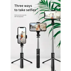 Travel Tripod Selfie Stick  (40-Inch, Black)
