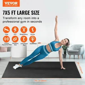 VEVOR Large Exercise Mat 7x5 ft – Non‑Slip Home Gym & Yoga Floor Mat
