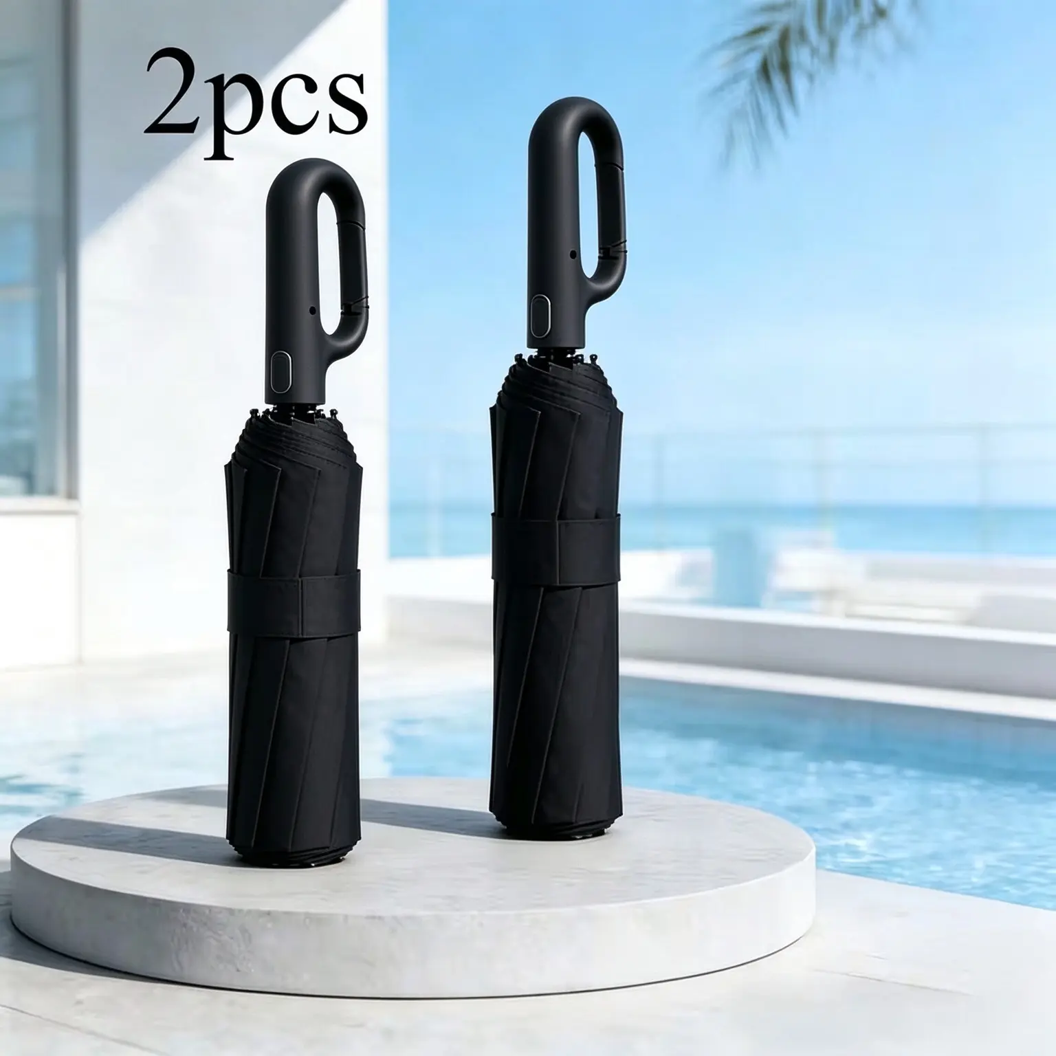 Upgraded Automatic Open & Close Heavy-Duty Windproof Umbrella, Reinforced Stable Frame,Coverage Canopy, Auto Lock Design & One-Touch Self-Opening Button, Compact Folding Portable Umbrella for Rain, Snow & Hail Weather, Ideal for Daily Commute, Black