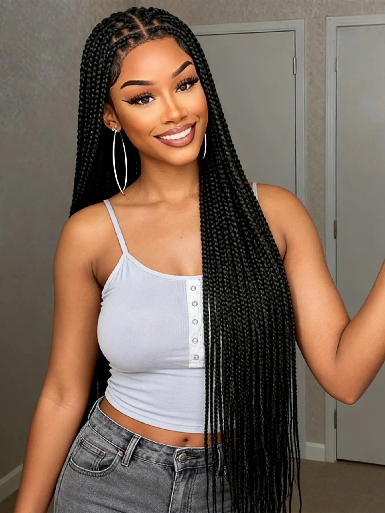Malaika Full Lace Wig, 32 Inches Natural, Long Straight Synthetic Hair, Heat Resistant, Handmade Front Lace, Women's Wig, Lace Straight Wigs
