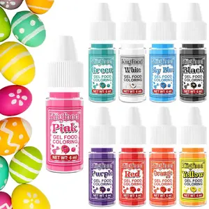 Gel Food Coloring Set 9 Colors, Concentrated Gel Based Edible Dye for Baking, Macaron, Frosting, Fondant, Cookie Decorating, 6ml Bottles