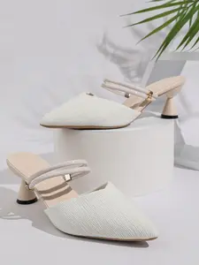 Elegant Pointed Toe High Heel Sandals, Straps, Textile Upper, Rubber Sole, Contemporary Style, Perfect for Office and Dates