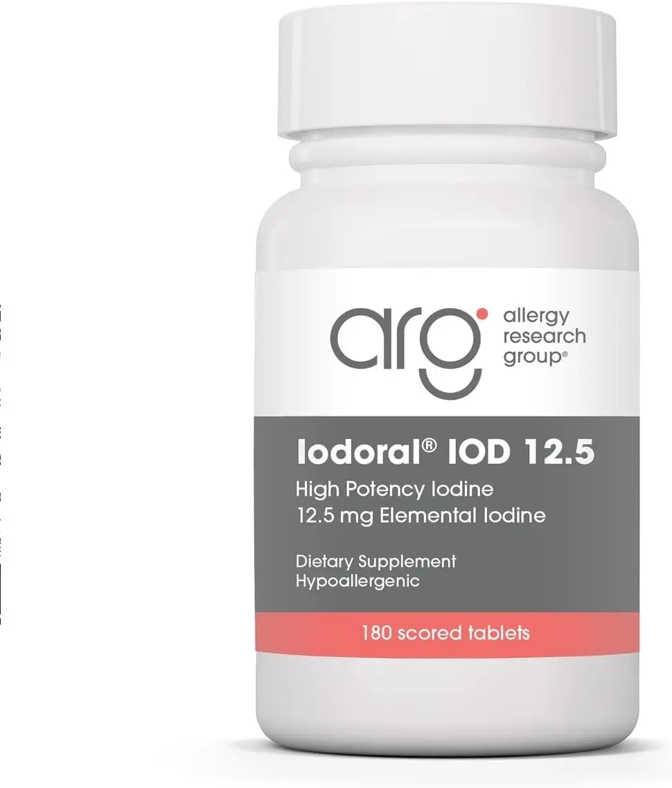 High Potency Iodine & Potassium Iodide Tablets 12.5 mg, Daily Mineral Supplement, Gluten & Soy Free, 180 Tablets
