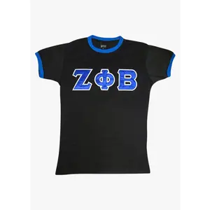 Zeta Phi Beta Ringer T-Shirt Black