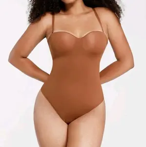 Shapebird molded cups Underwire Strap Removable Waist And Abdomen Shaping Thong Bodysuit detachable straps for multiple wearing styles. Strapless Womenswear