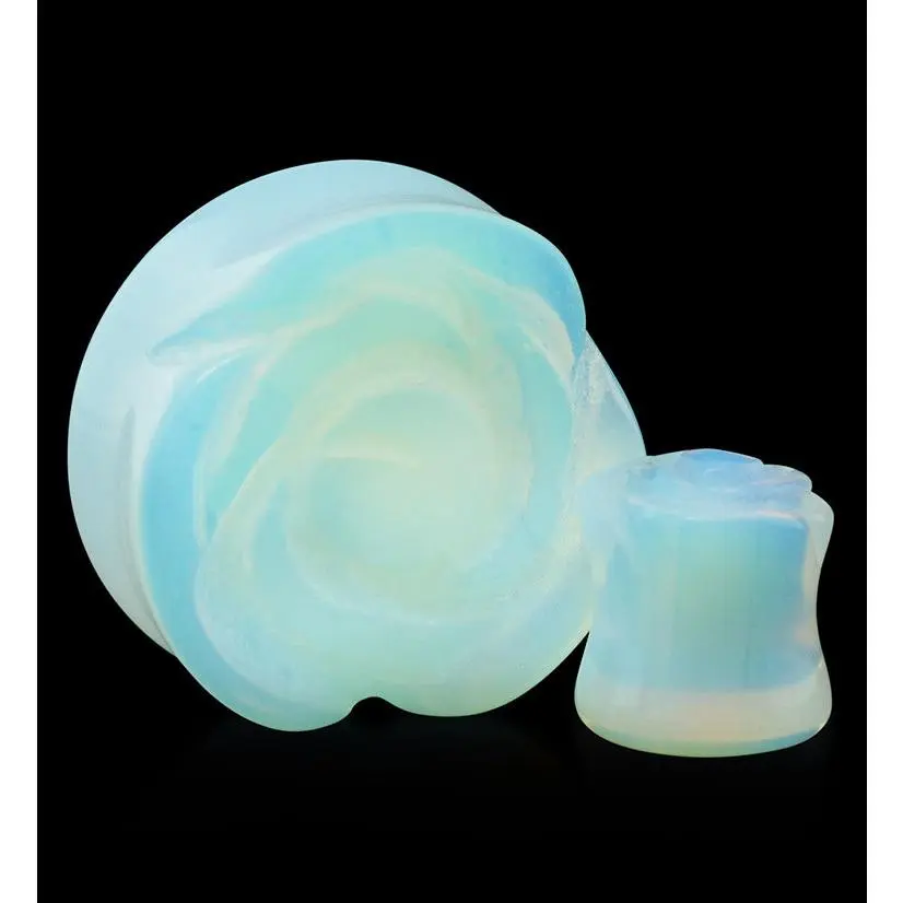 Opalite Glass Rosebud Plugs