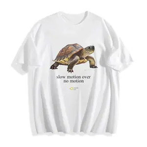Casual Style Men's T-Shirt Turtle Slow Motion Over No Motion Graphic Summer Wear Gift For Nature Lovers