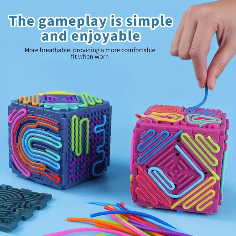 DIY Silicone Sensory Stress Relief Fidget Board, 3D Square Activity Board, Logic Thinking Training Toy, Safe Colorful Finger Precision Training, Calming Sensory Tools, Sensory Stress Reliever