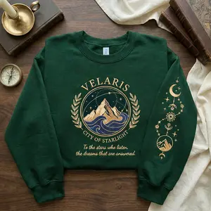 City of Starlight Embroidered Hoodie, Velaris Sweatshirt, Night Court Bookish Gift,t,SJM sweater,The Night Court Shirt,ACOTAR Shirt