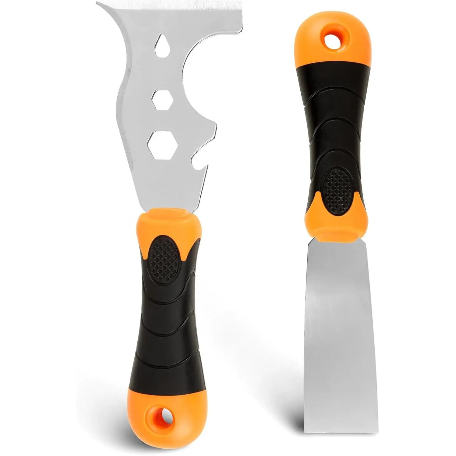 -2 Pack, 12-In-1 Paint Scraper Tool,Multi-Use Painters Tool, 1.5 Inch Stainless Steel Putty  Scraper,Paint Scraper for Painting & Wood,  Scraper