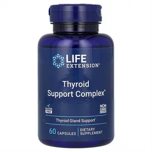 Life Extension Thyroid Support Complex - Thyroid Health Support Supplement with Vitamins A, B, Iodine, Magnesium, L-Tyrosine, Ashwagandha & Ginseng for Energy – Non-GMO, Gluten-Free - 60 Capsules