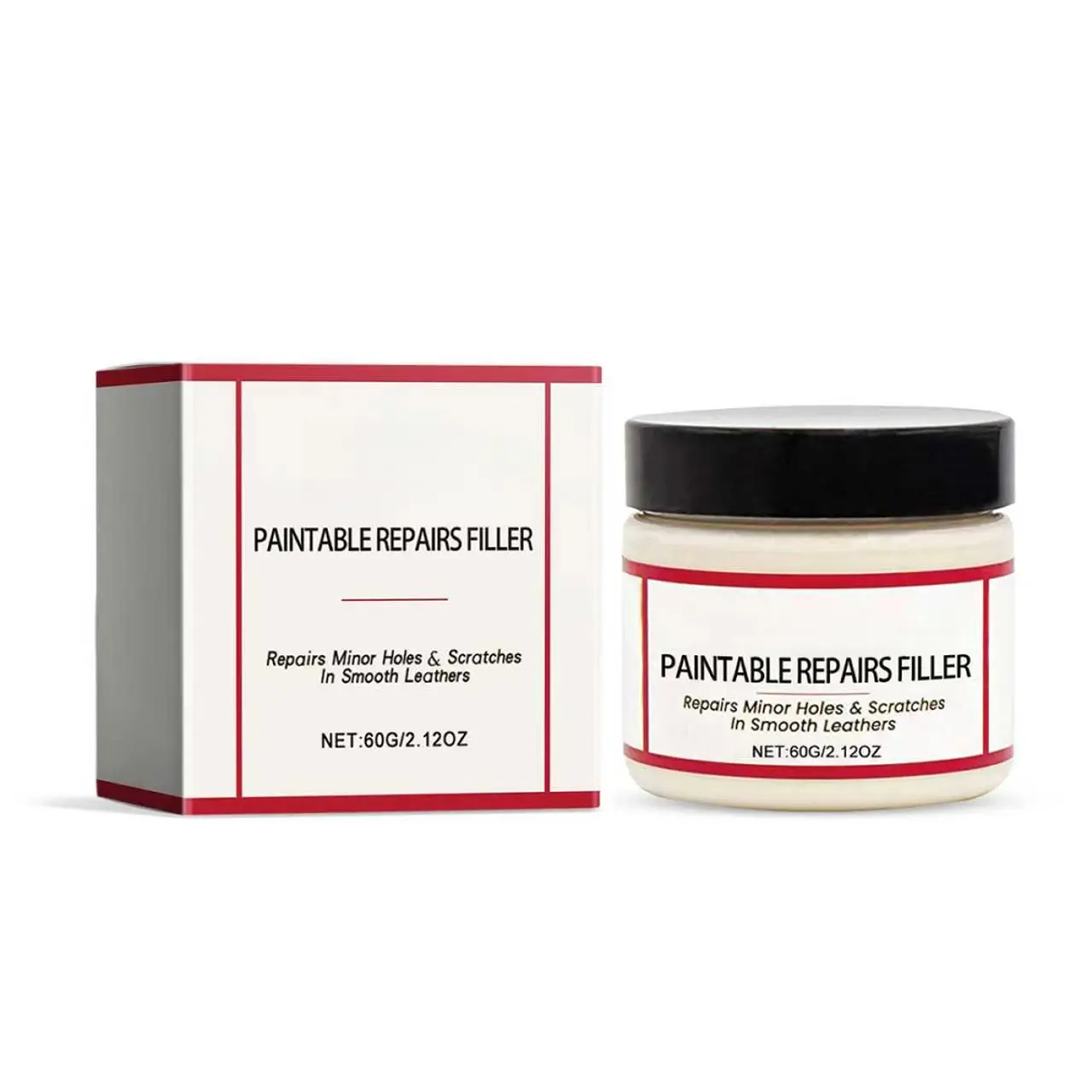 Leather Repair Paste - Polyurethane Repair Cream, Paintable Scratch & Crack Restorer, Seamless Quick Fix for Car Seats, Sofas & Faux Leather Surfaces, Seamless Fix