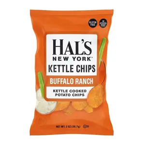 Hal's New York Kettle Cooked Gluten Free Potato Chips, Buffalo Ranch, 2 oz (Pack of 24)