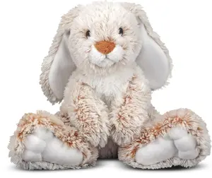 Doug Burrow Bunny Stuffed Animal Plushie with Big Feet, Floppy Ears & Fluffy Tail, Adorable Pretend Play Toddler Toys for Girls & Boys 3+