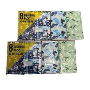 Tissues 8 Individual Packs 2-Tissues Assorted Designs for Everyday Use