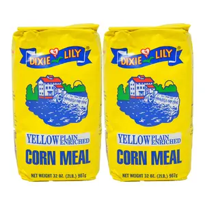 Dixie Lily Yellow Plain Enriched Corn Meal 32 oz, 2 Pack – Classic Cornmeal for Baking & Cooking