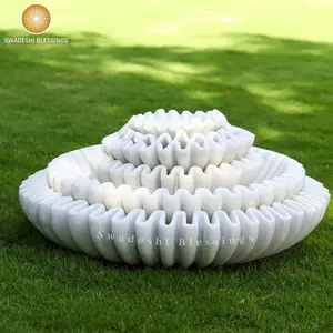 HandCrafted Marble Ruffle Bowl /Antique Scallop Bowl/ Fruit Bowl/ Vintage Ring Dish/ Decorative Flower Bowl/ HouseWarming Wedding Gift/ Urli