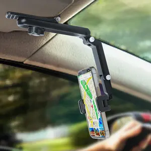 Sun Visor Phone Holder 360° Rotatable Rearview Mount for iPhone Samsung & More Car Accessories Perfect for Safe Driving