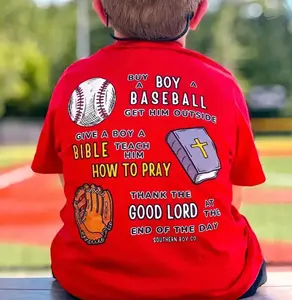 Youth & Adult Give a Boy a Bible T-shirt, Youth Casual Wear for Son & Daughter, Baseball Drip Tee, Game Day Clothing, USA-Made & Printed Apparel	