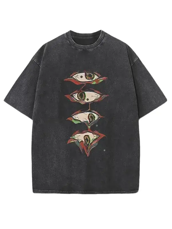 valentine shirts Couple Vintage Washed Printed T Shirt Eye Pattern Embroidery Crew Neck Short Sleeve Loose Fit Straight Hem Graphic Design,fathersdaygift
