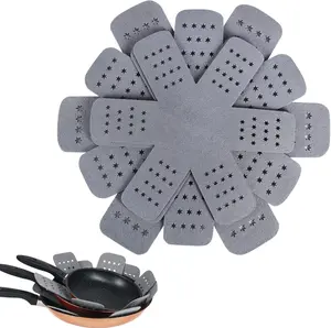 Pan and Pot Protectors, Larger & Thicker Pan Protectors with Stars, Set of 6 and 3 Different Sizes, Pot Protectors for Stacking and Protecting Your Cookware