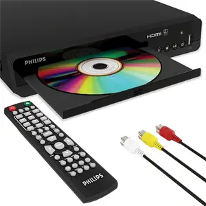 PHILIPS | HD DVD Player for Smart TV with HDMI Port USB Input & Remote Control for Home Stereo System Compact Portable Audio Device