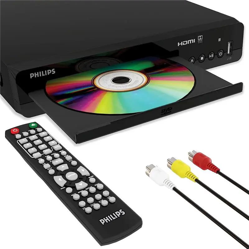 PHILIPS | HD DVD Player for Smart TV with HDMI Port USB Input & Remote Control for Home Stereo System Compact Portable Audio Device