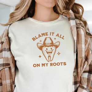 Funny Dental Hygiene Shirt, Cowboy Tooth Shirt Funny Dental Sweatshirt, Dental Assistant Tee, Dental Hygienist Hoodie Cotton Crewneck