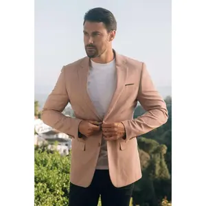 PLATINI MENS BLAZER MODERN FIT NIGHT PINK BLZ10534