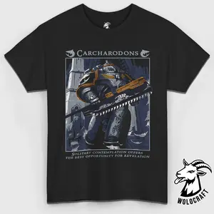 Warhammer 40K Carcharodons T-Shirt – Space Sharks Graphic Tee, Adeptus Astartes Shirt, Unisex Cotton Top for Sci-Fi Gamers & Collectors, Grimdark Fan Apparel