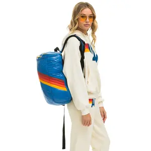 PEAK PUFFER BACKPACK - SNORKEL BLUE GLOSSY