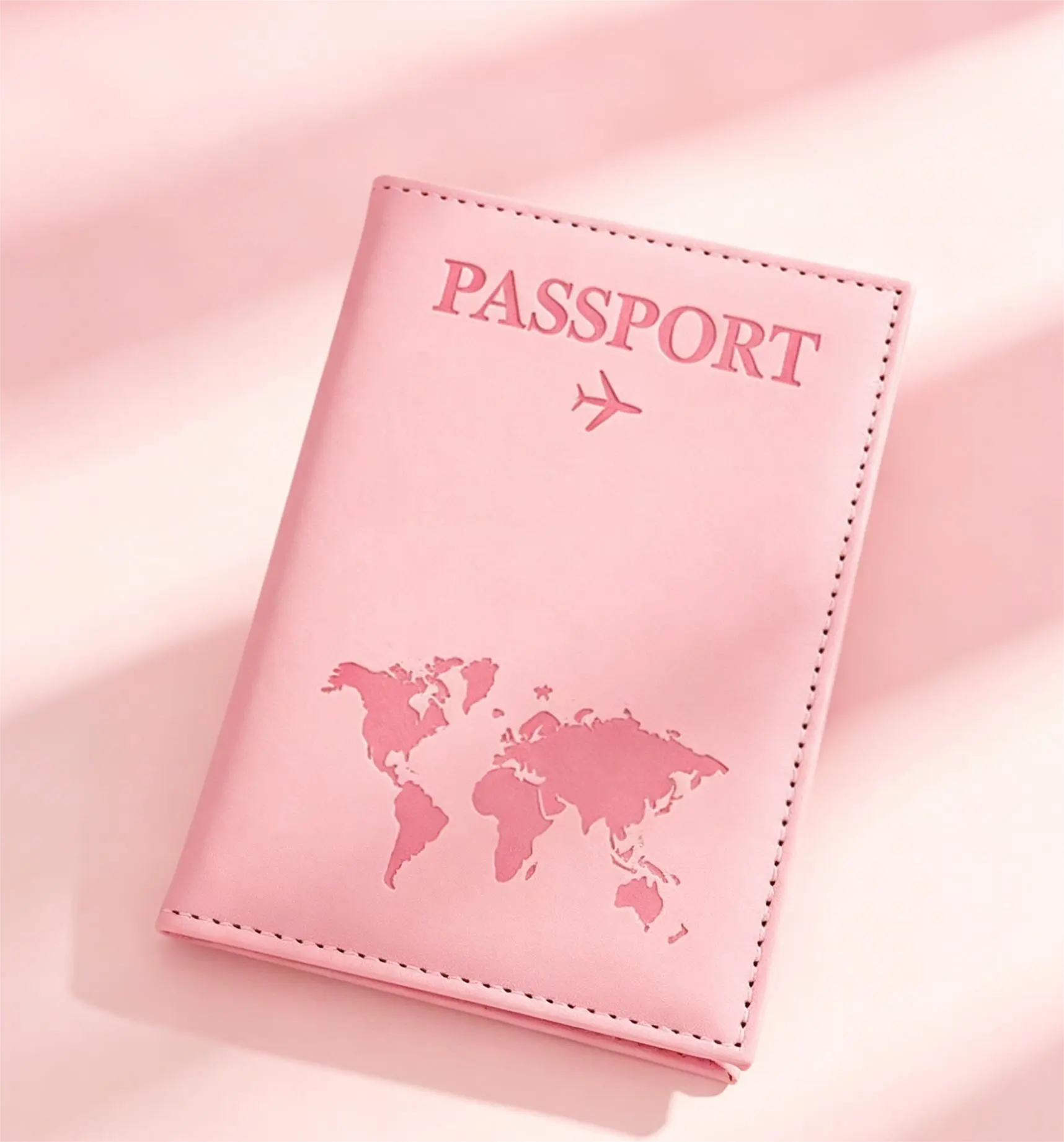 1pc Travel Passport Holder With World Map & Letter Print, Matte Surface Pu Material With Fixed Design Travel Stuff Travel Organiser Items Travel Wallet Passport Holder Passport Wallet Beach Vacation Bag Summer Christmas
