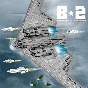 B2 Bomber Building Blocks Toy, 2063pcs Military Themed Model Ornament, Aircraft Assembly Toy, Creative Blocks Building Toy for Teens & Adults, Building Block Set