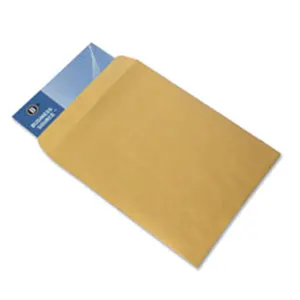 Business Source BSN42114 Plain Kraft Catalog Envelopes, 9.50in W x 12.50in L, Gummed Open End, Heavily Gummed Flaps, Reinforced Seams