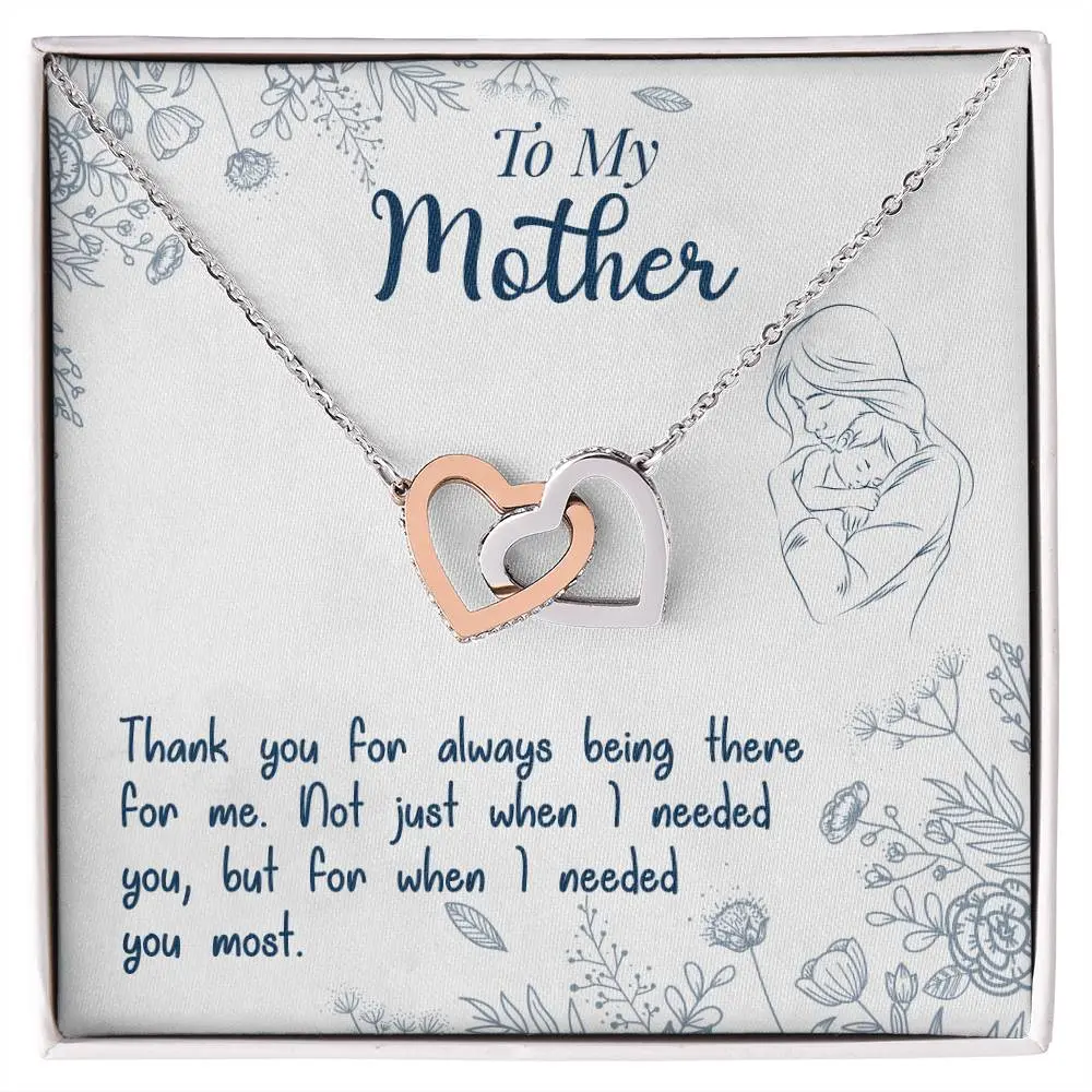 Daughter's Gift to Mom - Thank You For Always Being There Stainless with Gold Finish Necklace
