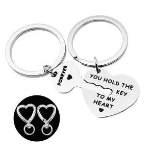 Stainless Steel Couple Keychain Inpirational Mantra for Love Perfect Gift for Him and Her,Anniversary for Wife Husband,Matching Couples Stuff