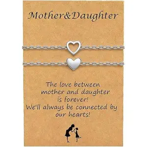 ChicBloom B Mother Daughter Bracelets Matching Bracelet Set for Mom and Daughter, Love Knot Heart Bracelet, Mommy and Me Jewelry Gift for Mommy and Me