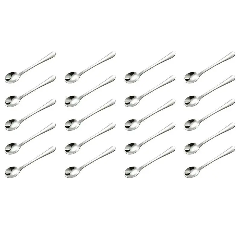 20 PCS Tiny Stainless Steel Spoons for Spices Jars, Mini Size 2.87inch, Cute Small Stainless Steel Condiment Spoons
