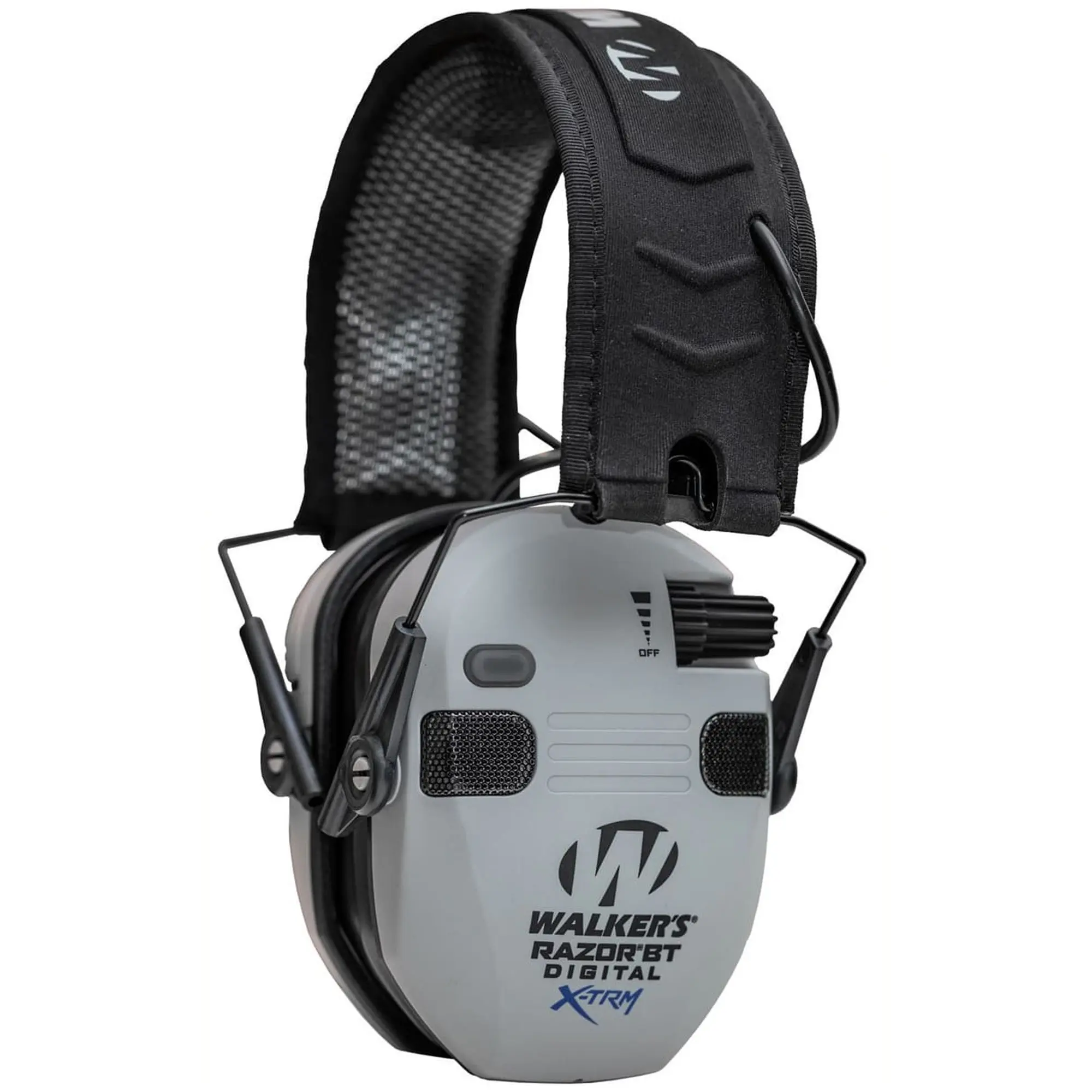 Walkers Razor Digital X-TRM Ear Protectors, Bluetooth Eardefenders for Shooters with Cooling Pads & Moisture-Wicking Headband - Grey