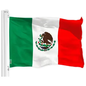 G128 Mexico Mexican Flag | 4x6 Ft | LiteWeave Pro Series Printed 150D Polyester | Country Flag, Indoor/Outdoor, Vibrant Colors, Brass Grommets, Thicker and More Durable Than 100D 75D Polyester