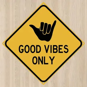 Good Vibes Only Letter Pattern Metal Sign, Vintage Metal Sign, Wall Decor for Home Living Room Bedroom, Home Decor, Room Wall Art, Hanging Decoration