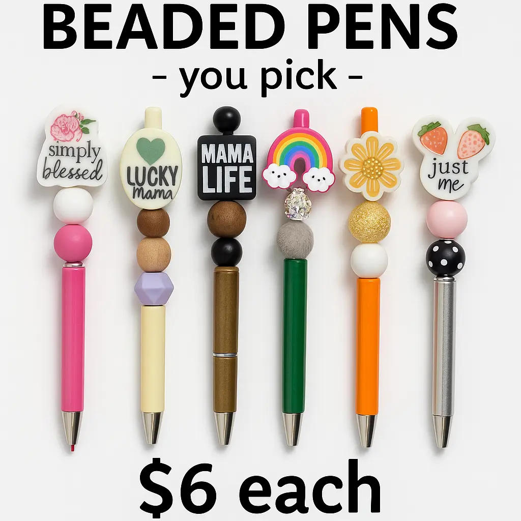 Decorative Beaded Pens- You Pick