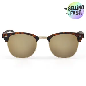 The Masters Mirrored Brown Clubmaster Sunglasses Classic Shades Tangle-Free Nose Pads UV400 Protection Lightweight Durable