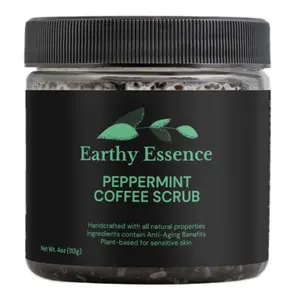 Earthy Essence Peppermint Coffee Scrub. Body Care, Cosmetic Cleanser, Cleansing, Skin Care,Skin Repair Exfoliant