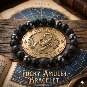 Scorpio Zodiac Bracelet for Men & Women - Natural Black Onyx & Hematite for Protection, Strength & Mental Clarity - Enhance Your Scorpio Aura & Main Character Energy - Spiritual Healing Stone Jewelry Gift  Tiger Eye Stone Crystal Bracelet