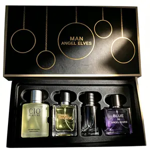 ANGEL ELVES Men's Four-Piece Set | 30ml*4 | A set covering four mainstream men's fragrance notes: fresh, woody, neutral and oceanic | Black and gold gift box paired with a minimalist bottle design | perfume para hombres | summer fragrances asseek men